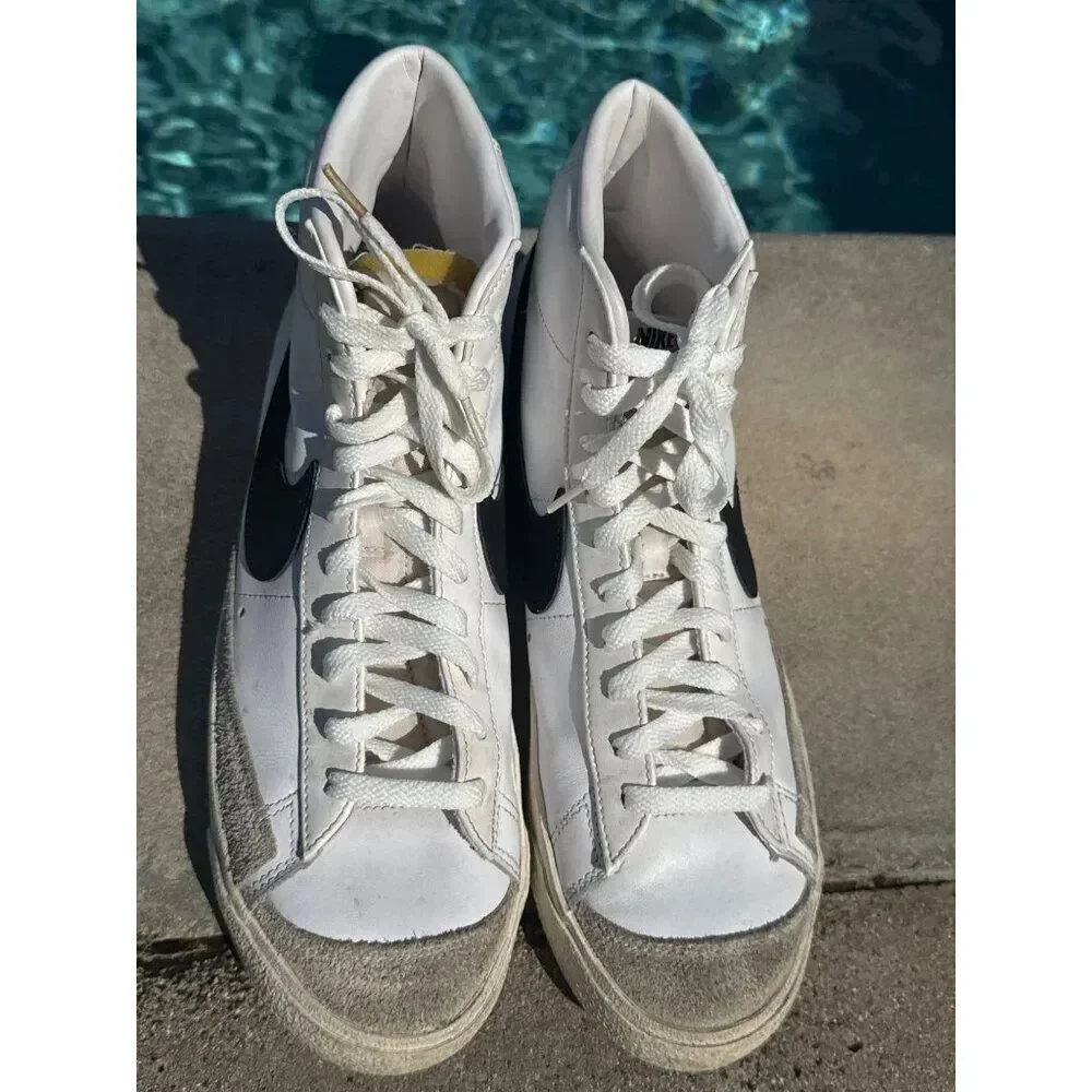Nike Blazer Mid '77 Vintage White Black Men Sneakers Size 10